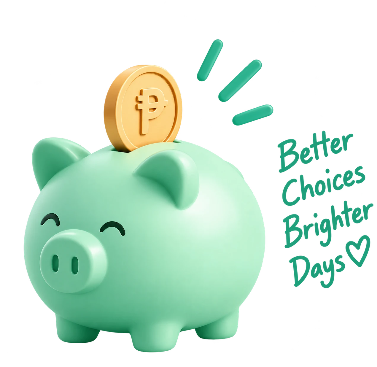 Savings represented by a green piggy bank